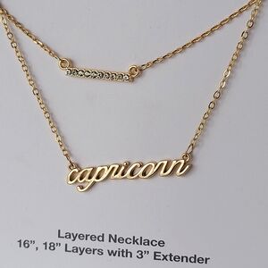 Capricorn Zodiac Layered Necklace